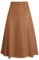 Kate Kasin Damen Eleganter Verdicktem Wildleder Midirock A-Linie Rock Faux Wildleder hoch taillierte Bodycon A-Linie Midi Röcke Braun L