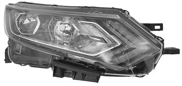 EDA PREMIUM auto Scheinwerfer, Frontscheinwerfer Rechts 26010-HV00B passend für NISSAN QASHQAI J11 2017-2021, mit Stellmotor für LWR, H11/H9, ECE, mit Tagfahrlicht (LED)