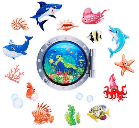 18pcs Cruise Magnetic Door Decoration, Sea Marine Ocean Animal Cruise Magnets Funny Cute Cruise Door Decor Magnetic Cruise Door Magnet Stickers Decoration for Carnival Cruise Ship Fridge Whiteboard
