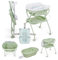 Ms Bubble + Reductor - Bañera Bebé Ergonómica con Patas y Cambiador Impermeable Acolchado con Cierre Compacto, Organizador, 4 Ruedas con Frenos.
