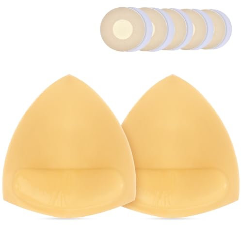 Nimiah Double-Sided Sticky Bra Inserts - Sticky Push up Breast Pads Self-Adhesive on Both Sides for Bikini Dress S 32-34A/B Beige