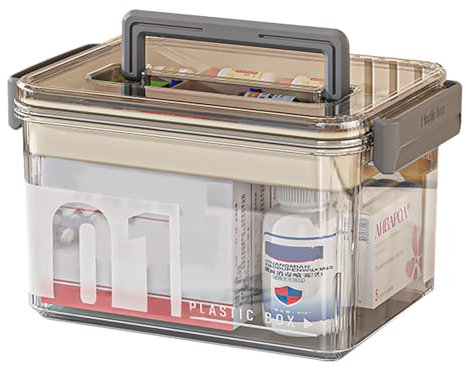 EACHPT Portable Medicine Chest - Storage Organizer Box (23 x 18 x 14.5 cm) - First Aid Box with Household Medicine Container