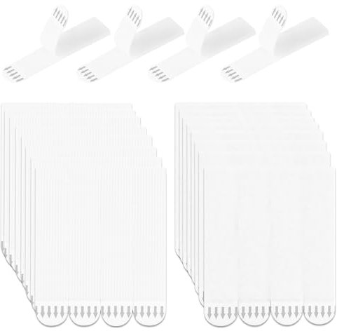 36 pares de tiras para colgar cuadros, tiras para colgar en la pared, no más clavos, tiras para colgar cuadros para paredes, pisos, plásticos, vidrios, metales (9,3 x 1,9 cm, blanco)