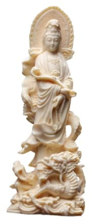 Fenteer Buddhistische Guan Yin Statue Quan Yin Figurine Housewarming Geschenk Schmuck Göttin der Barmherzigkeit Kuan Yin Statue Bodhisattva Skulptur