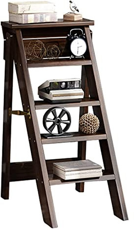 Escabeau multifonction en bois à 5 marches pour la cuisine, le bureau, la bibliothèque