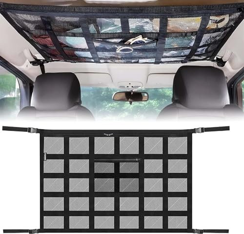 XMCMBS Maßgeschneidert Auto Gepäcknetz für Jeep Renegade (2015+),Autodach Gepäcknetz Decke,Autonetz Organizer für Vier Dacharmlehnen Zubehör