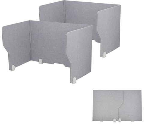 jxgzyy 2 x Schreibtisch-Trennwand, akustische Schreibtisch-Sichtschutzplatte, 80 x 50 x 50 cm, Klassenzimmer, raue Klemm-Akustik-Trennwand, reduziert Lärm und visuelle Ablenkung, für Zuhause, Büros