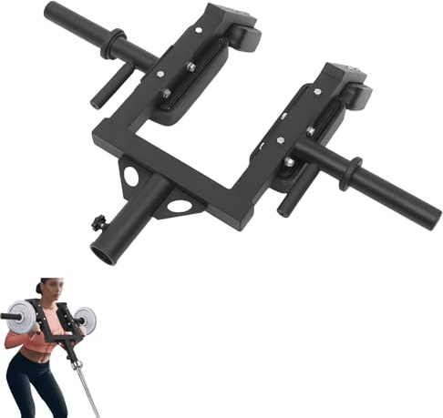 Landminenaufsatz, Landmine-Langhantel-Aufsatz mit Edelstahl-Spannbügel, Squat Bar Attachment für olympische Stange, Landmine-Workout-Griff, Training, Kraftheben, Bein-, Hüft-, Schultertrain (Schwarz)
