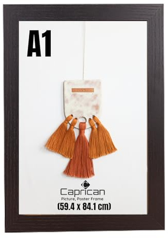 caprican A1 Picture Frames - Black Photo Frame with Safe Perspex Front - A1 A2 A3 A4 A5 Photo Frames Multiple Pictures Sizes Colors, Portraits & Wall Mounting Orientation (59.4 x 84.1cm)