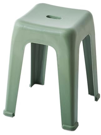 WITEN&NOCK Design Badhocker Duschhocker Sitzhocker Badezimme Dusche Wohnzimmer Stuhl aus Kunststoff, 30x30x47cm,Grün