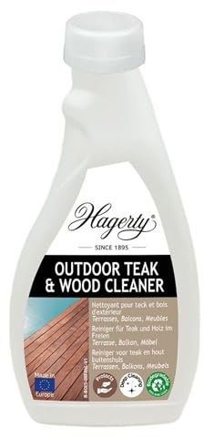 Hagerty Teak & Außenholz Reiniger I Farblose Reinigung von hartnäckigem Schmutz und Flecken für Teakholz und andere Holz-ArtenI Behält die natürliche matte Optik des Holzes bei I 500ml Konzentrat