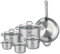 ELO 9501450 Batterie de cuisine 6 pièces, Set de 1 Poêle de cuisson 32 cm et 5 faitouts 12, 14, 16, 20 et 26 cm Elo Profi Citrin, inox, induction