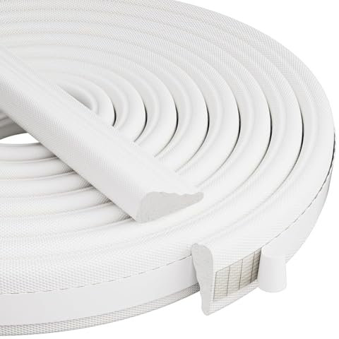 Zosppei 16.4 Ft Burletes para Ventanas y Puertas, Cinta de Espuma Aislante, Blanco