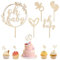 TNEDFOD 5 Stück Cake Topper Holz, Tortendeko, Tortendeko Geburtstag Kuchen Deko für Gender Reveal Partydeko Erstkommunion Kuchendeko Junge Mädchen
