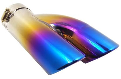 Auspuffblende Für Skoda für Octavia 60 mm 1 bis 2 Doppelauslass-Endrohre für Chrom-Auto-Auspuffschalldämpfer für Rohrspitzenende(Blau)