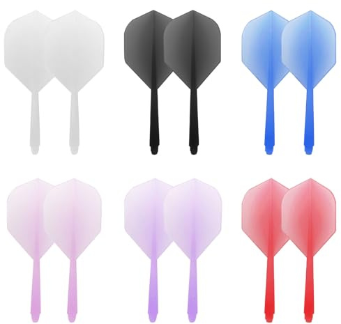 SSKHE 12 Dart Flights mit Schaft – Hochwertiges Zubehör für Dartpfeile, Dartzubehör, Dart Flights, ideale Wahl für präzise Würfe,geeignet für alle Dartsportbegeisterte