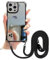 Crossbody Handykette Spiegel Hülle für iPhone 12 Pro,Makeup Mirror Effect Phone Back Cover Necklace Strap Bright Reflection Belt Neck Cord Lanyard Shockproof Protective Bumper
