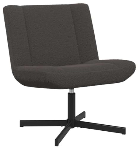 vidaXL Swivel Chair Dark Grey 63 x 75 x 76 cm Sheepskin, Elegant Swivel Chair, Modern Design, 360 Degree Rotating Seat, Comfortable Lounge, Functional Indoor Seating, Chic Furniture