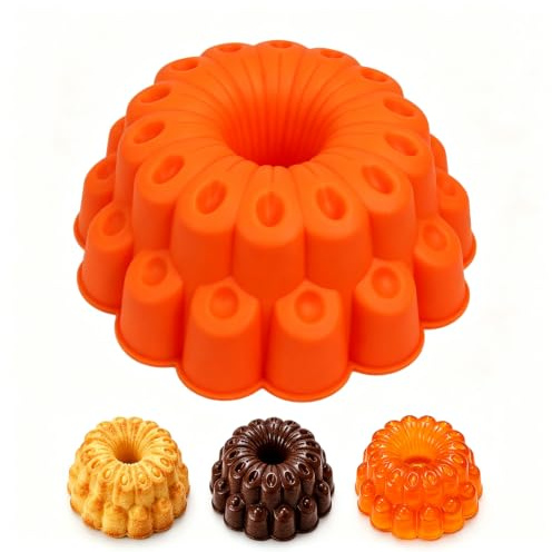 MKNZOME 1PCS 9.45'' Jelly Moulds, Silicone Cake Moulds for Baking, Round Nonstick Cake Tins, Reusable Baking Trays for Oven Dishwasher Freezer, Baking Pan for Homemade Bread Muffins Puddings