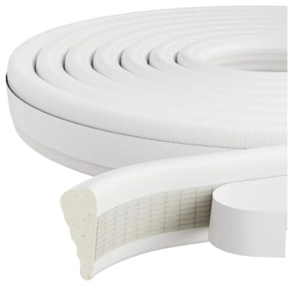 Striscia Di Tenuta For Porte E Finestre, Isolamento Acustico In Schiuma Acustica For Finestre Scorrevoli, Guarnizione In Cotone Antivento E Fonoassorbente, Riempitivo For Fessure(White 10M)