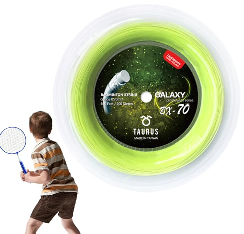 Badmintonsträngar – badmintonracket | bakgårdsspel 0,70 mm/0,03 tum, lång rackettråd | ersättning för racketrep med hög elasticitet på 656 fot för idrottare