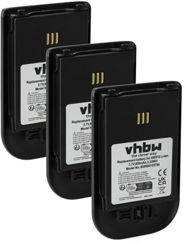 vhbw 3X Akku Ersatz für 700.500.841, L30250-F600-C325, S30122-X8008-X38 für schnurlos Festnetz Telefon (900 mAh, 3,7 V, Li-Ion) Schwarz