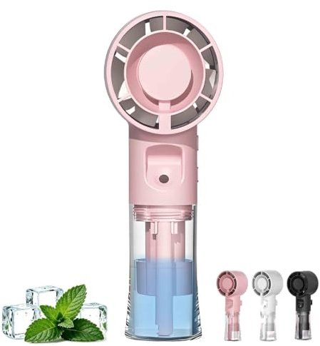 Ventilateur Portatif Avec Brumisateur, Ventilateur Brumisateur Portable, Rechargeable Usb, Ventilateur De Bureau Vertical, 4 Vitesses, Avec RéServoir D'Eau De 20ml, Pour Sport,Voyages, Bureau 、C
