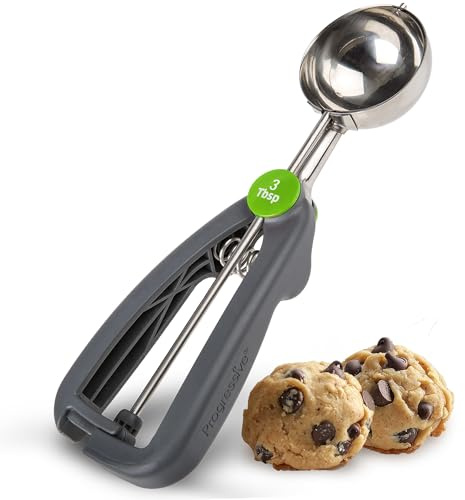 Progressive PS-553 Quick Release Cookie Scoop - 3 Tbsp. Large, Plastic, Gray