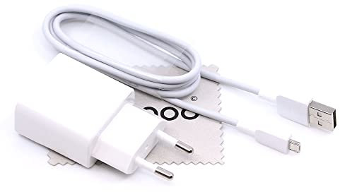 Ladegerät für Original Huawei HW-100225E00 2A QC Schnell Ladegerät + Micro-USB Kabel Ladekabel für Huawei Honor 4c, Honor 4X, Honor 5, Honor 6, Honor 7 mit mungoo Displayputztuch