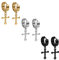 OIDEA Unisex Ohrringe Kreuz Creolen: 3 Paare Herren Damen Creolen Gold Schwarz Silber Piercing Set aus Edelstahl Allergiefreie Ohrclips mit Kreuz Anhänger Ohrschmuck Geschenk für Männer Frauen