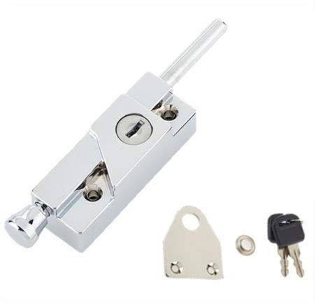 HSD Hardware Heavy Duty Multipurpose Door Bolt Lock with Keys (Chrome)