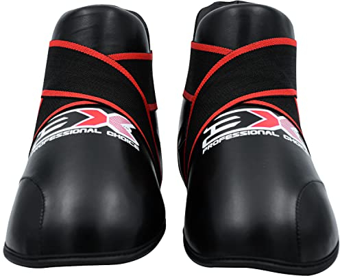 Karate Boots Taekwondo Martial Arts Sparring Kick Boxing Tai-Chi Foot Protector Boots Soft Cushion Layers Sew by Hand Black