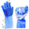 Louis Donne Silicone Gloves, Reusable Wash Scrubber, Heat Resistant Cleaning Tool, Great for Household, Dishwasher, Washing Car, Pet Hair Care and Massage - Blue a Pair