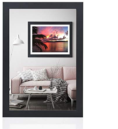 Rahmengalerie24 Alice Cadre Photo 75 x 98 cm - Noir Mat - En Bois Acrylique - Sans Passe-Partout - Amovible Pour Photos ou Images - Décoratif en MDF - Sans Image