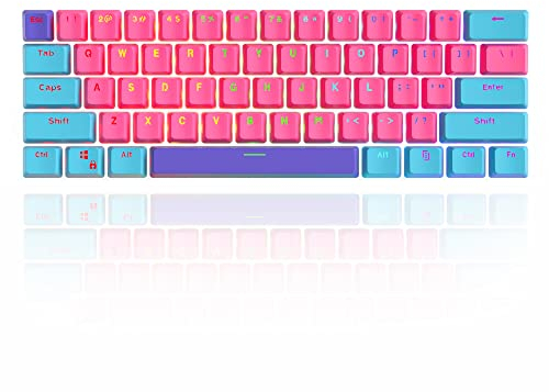 Guffercty kred GTSP 60% PBT Mechanical Gaming Keyboard Keycaps with 6.25U Space Bar OEM Profile for Cherry MX Switch Design Zhri (QWERTY Layout)