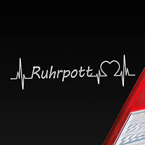 Hellweg Druckerei Auto Aufkleber Ruhrpott Puls Herzschlag Fun Sticker Heckscheibenaufkleber Autoaufkleber mit Ferien Region Motiv