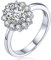 YL Damen Ring 925 Sterling Silber Oval April Geburtsstein weißer Zirkonia Ring Verlobungsring(Größe 60)