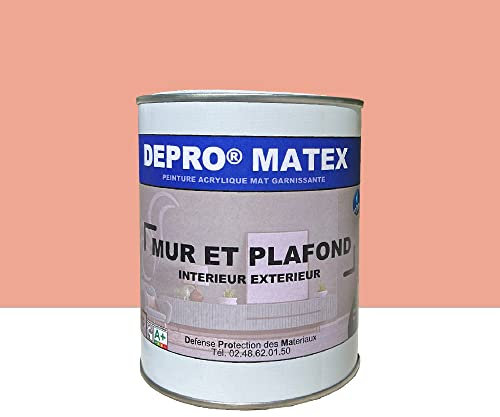 DEPROMA | Peintures Mur et Plafond | 1KG | peinture acrylique mate garnissante (Saumon / E3-27)