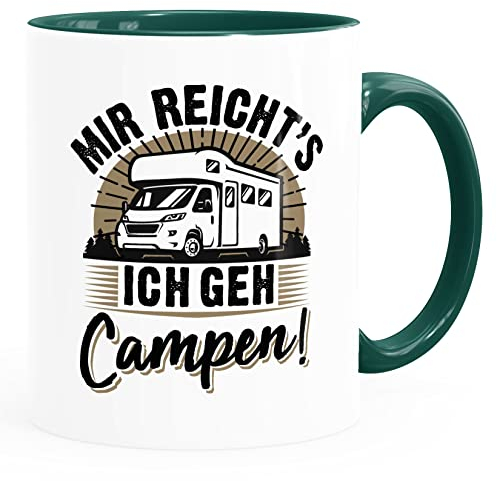 MoonWorks® Kaffee-Tasse Camping Mir reichts ich geh campen Spruch lustig Geschenk für Wohnmobilfahrer weiss-innen-gruen standard