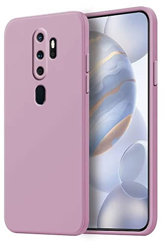 HONLEN Funda Compatible para OPPO A9 2020 / OPPO A5 2020 Case, (6.5 Inches) Líquida TPU Silicona Cover con Anti-Rasguño, Cáscara Suave Cubierta Hierba púrpura