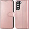 NWNK13 For Samsung Galaxy S22 5G Case Leather Wallet Book Flip Stand View Phone Cover with Card Holder Slots Compatible with Samsung S22 (Rose Gold)