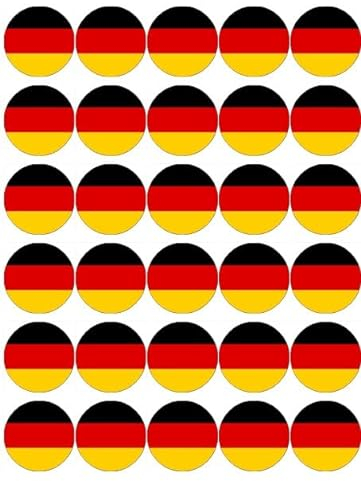 30 Stück Deutschland Deutschland Flaggen Cupcake Topper Essbare Oblaten Papier Fee Kuchen Topper Geburtstag Kuchen Dekorationen