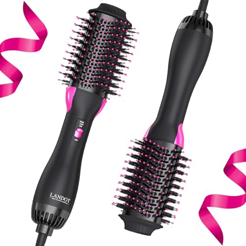 Brosse Soufflante One-Step Sèche-Cheveux Volumisant: Salon Brosse Cheveux Brushing - Chauffante Brosse Coiffante 4 en 1 pour Sécher Lisser Volumiser Coiffer