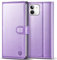 Kuafcase Compatible for iPhone 12/12 Pro Case with 4 Card Slots Magnetic Closure Kickstand Shockproof Protective Phone Case Compatible for iPhone 12/12 Pro - Light Purple
