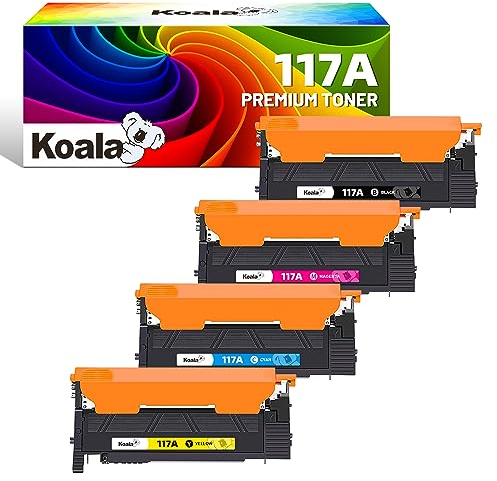 Koala 117A Toner (Mit Chip) Kompatibel als Ersatz für HP 117A Toner Set W2070A W2071A W2072A W2073A für Color Laser MFP 179fwg 178nwg 150nw 179fnw 178nw 150a Toner (Schwarz Cyan Gelb Magenta 4er-Pack)