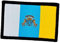 Bestickter Aufnäher Kanarische Inseln mit offiziellen Farben, gesticktes Wappen, bestickte Motorradflicken, Aufnäher Kanarische Inseln (Kanarische Inseln)