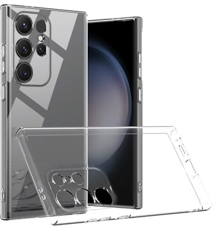 Captor Cover Trasparente per Samsung Galaxy S24 Ultra, Custodia TPU in Silicone Flessibile Morbida e Sottile, Alta Qualità con Bordo Rialzato per Schermo e Protezione Fotocamera (Trasparente)