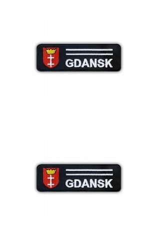 2er-Set – Danzig mit dem Emblem der Stadt – Aufnäher – bestickter Aufnäher / Abzeichen / Emblem