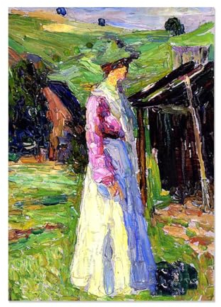 MOBYAT Abstrakt bild auf leinwand,Kochel - Gabriele Munter,Kunstdruck auf Leinwand, Berühmter Maler Öl-Gemälde, Wanddekoration für zu Hause80x120cm(31x47in) Rahmenlos