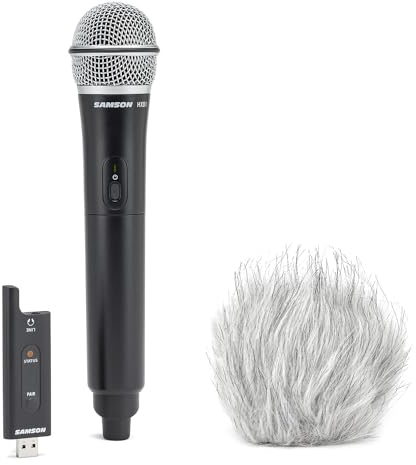 Samson XPD2HQ6 Wireless Microphone USB Handheld Microphone 2.4 GHz + Keepdrum Wind Protection WSBW